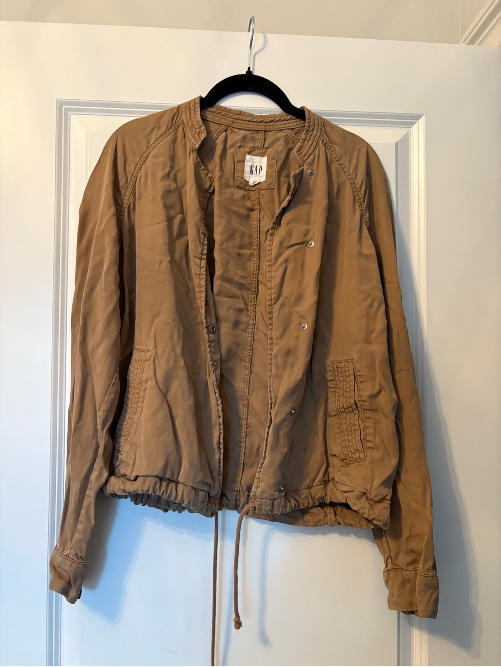 GAP Women's Tan Lightweight Bomber Jacket